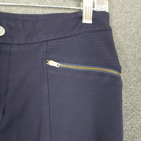Athleta Navy Blue Zip Pocket Performance Pants Women's Size 8 Moto Style - Picture 2 of 12